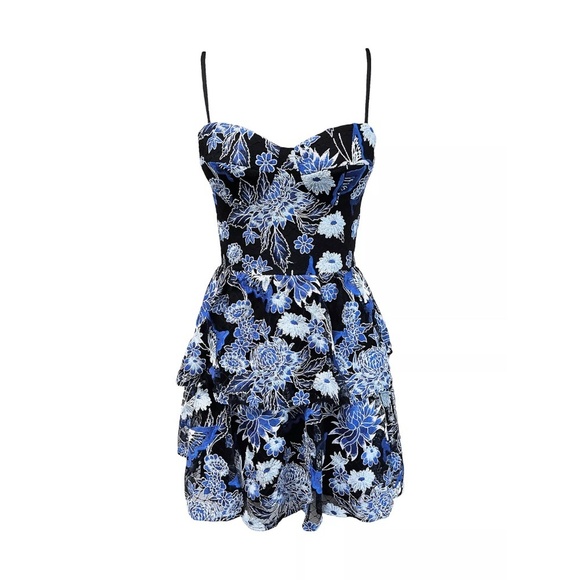 NWT Dress The Population Braelyn Floral Embroidered Tiered Minidress Sz. XL - Picture 5 of 5